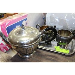 4PC SILVER PLATE TEA SET