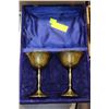 Image 1 : BRASS GOBLETS IN A VELOUR CASE