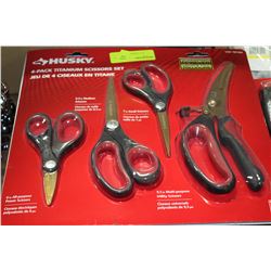 4 PK OF HUSKY TITANIUM SCISSORS
