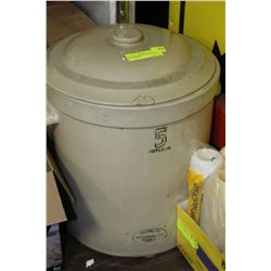 5 GALLON MEDALTA CROCK WITH LID & HANDLE