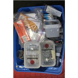 BLUE BOX OF ASSORTED NAILS