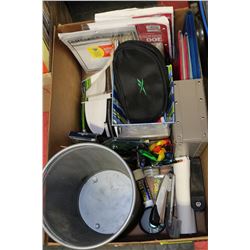 BOX OF SCHOOL/OFFICE SUPPLIES