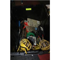 BLACK BIN OF MISC. TOOLS