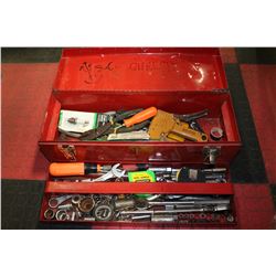 RED TOOL BOX WITH CONTENTS