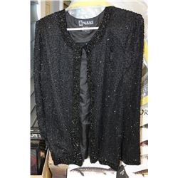 BLACK, BEADED NIKKI EVENINGS BLAZER
