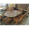 Image 1 : LARGE WOODEN PATIO DINING TABLE & CHAIRS