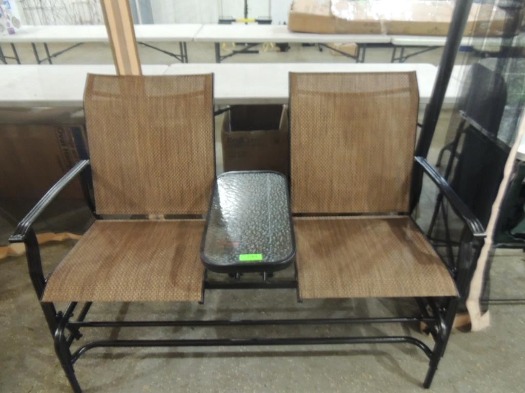 DOUBLE PATIO GLIDER & TABLE SET
