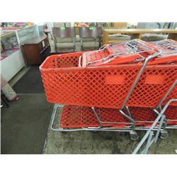 RED PLASTIC SHOPPING CART