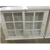 Image 1 : WHITE STORAGE CABINET W/ SLIDING GLASS DOORS