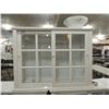 Image 1 : WHITE STORAGE CABINET W/ SLIDING GLASS DOOR