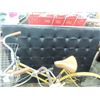 Image 2 : BLACK LEATHER UPHOLSTERED HEADBOARD
