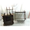 Image 1 : LOT 3 VINTAGE WOODEN DISPLAY SHELVES