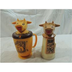 VINTAGE 1970s PLASTIC COW CREAMERS