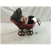 Image 3 : SMALL WICKER DOLL CARRIAGE & PORCELAIN DOLL