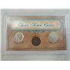 Image 1 : THREE RARE COINS DISPLAY SET
