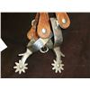 Image 3 : Crockett-Kelly-Renalde Spurs with Silver Overlay- Marked K with quarter circle over the top.