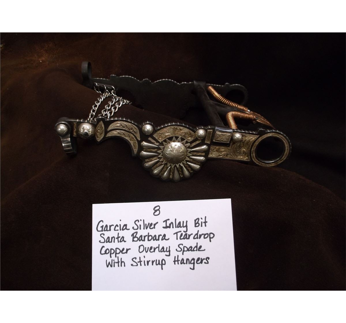 Garcia Silver Inlay Bit-Santa Barbara Teardrop-Copper Overlay Spade ...