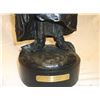 Image 8 : Mandan Man Red Feather Bronze-C. Adams-9 of 250- 6 1/2" X 6 1/2" X 20"