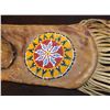 Image 2 : Beaded Fringed Leather Bag w/Antler Clasp- 4" X 8"