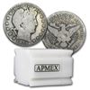 Image 1 : 90% Silver Barber Halves 20-Coin Roll Mixed Dates VG and Better