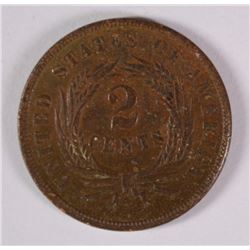 1865 TWO CENT PC AU/BU