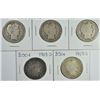 Image 1 : (5) 1903-S BARBER HALF DOLLARS