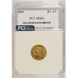 1914 $2.50 INDIAN GOLD,  PCI MS-62