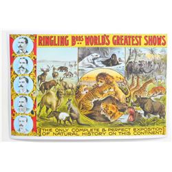 RINGLING BROS. WORLDS GREATEST SHOW ON EARTH CIRCUS POSTER PRINT