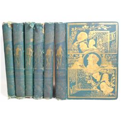 ANTIQUE 1870 "THE WORKS OF CHARLES DICKENS" HARDCOVER BOOKS - 6 VOLUME SET