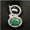 Image 1 : STERLING SILVER GREEN EMERALD PENDANT