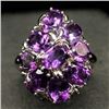 Image 1 : WHITE GOLD OVER STERLING SILVER PURPLE AMETHYST RING - SIZE 6.75