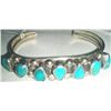 Image 2 : Navajo Cuff Sterling Silver Bracelet w/Turquoise