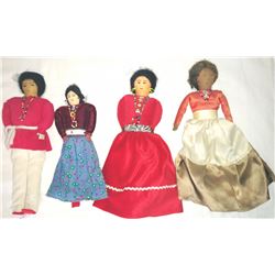 4 Navajo Indian Cloth Dolls