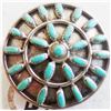 Image 1 : Zuni Petit Point Turquoise and Sterling Silver Pin