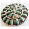 Image 6 : Zuni Petit Point Turquoise and Sterling Silver Pin