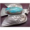 Image 7 : Sterling Silver Signed Navajo Necklace w/Turquoise Thunderbird Pendant