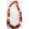 Image 1 : Double Stranded Carnelian Bead Necklace w/Bone Spacers