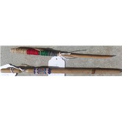 Navajo Ceremonial Sticks w/Cloth Beadwork