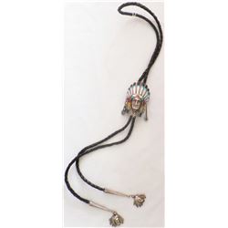 Sterling Silver Chief Bolo Tie