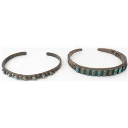 Old Turquoise and SS Cuff Bracelets