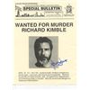 Image 1 : Harrison Ford Signed "The Fugitive" Screen Used Prop Wanted Poster