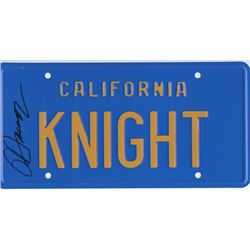 David Hasselhoff Signed Replica "KNIGHT" License Tag