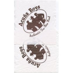 Lot of 2 Screen Used Acuña Boys Napkins from "Jackie Brown"