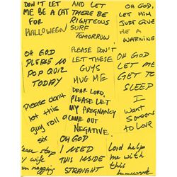 Jim Carrey "Bruce Almighty" Lot of 2 Screen Used Sheet Post-It Prayers