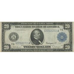 1914 Issued $20 Federal Reserve Bank Note