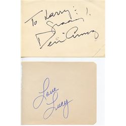 Lucille Ball and Desi Arnaz Signed Pages
