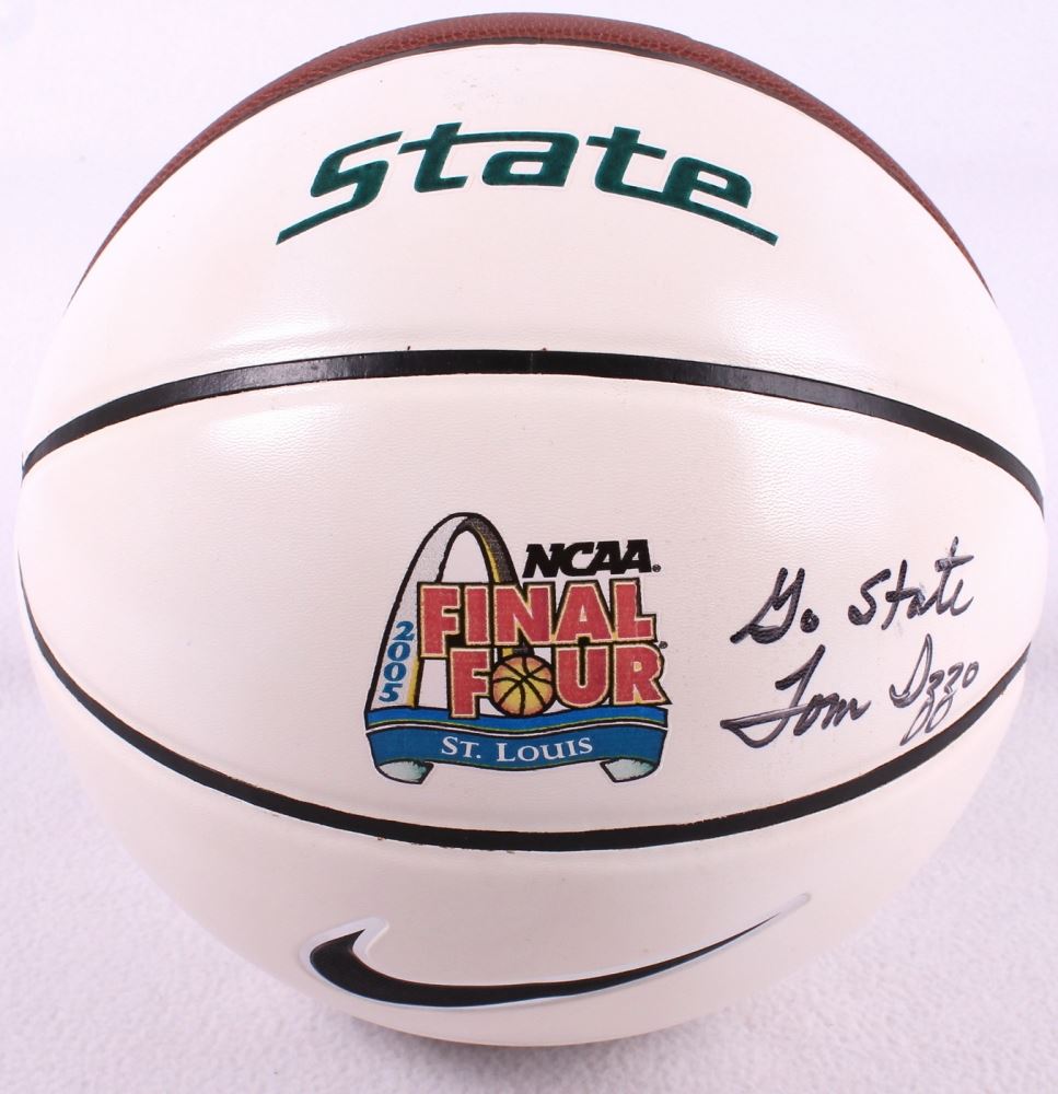 tom izzo signed basketball