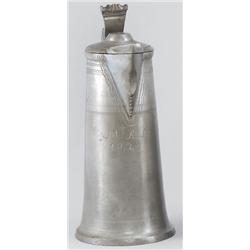 Fedeles kupa Felvidék, 1829, ón, "M.R.S. 1829" vésett felirattal