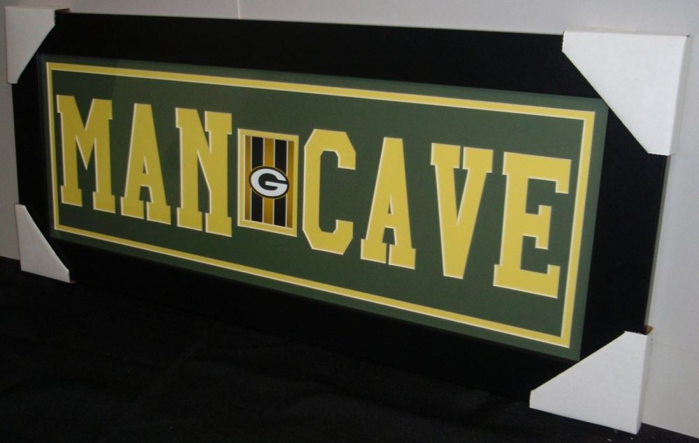 Green Bay Packers Man Cave 13x31 Custom Frame Display