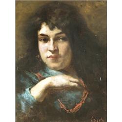 Éder Gyula (Kassa, 1875 - Budapest, 1945) Hölgy korall láncc…